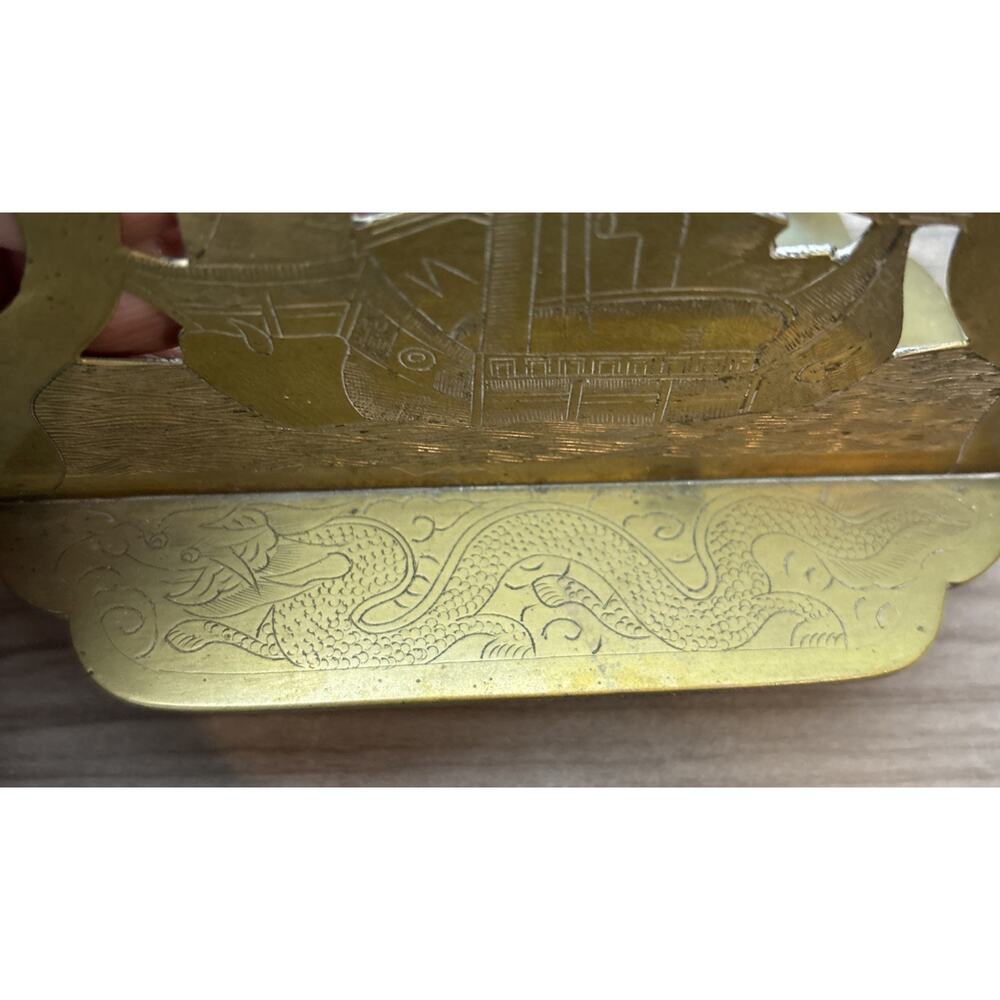 VTG Bronze Ship Bookends Nautical Decor Sailing-Chinh-Dragon - Picture 4 of 13